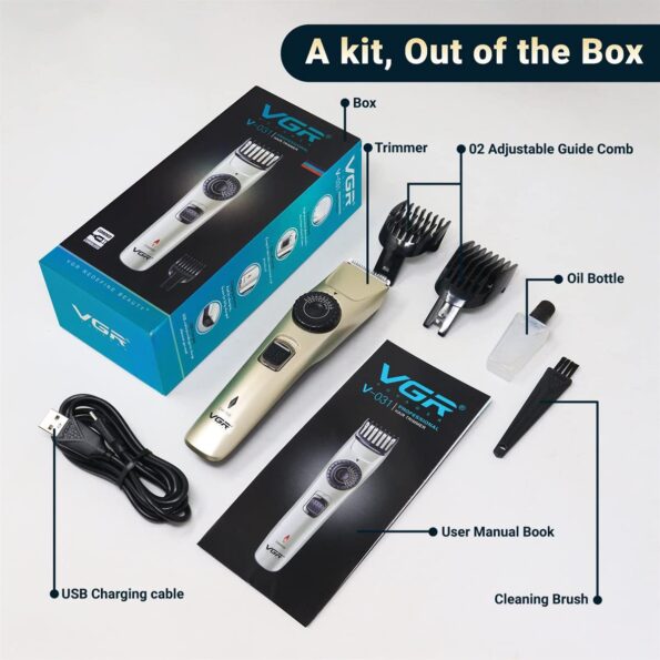 VGR V-031 Professional Cord & Cordless Hair Trimmer - Image 3