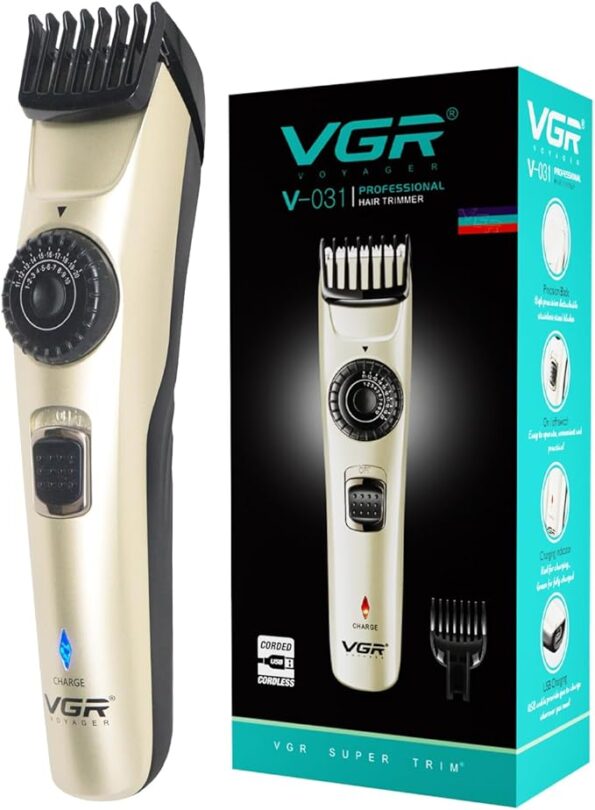 VGR V-031 Professional Cord & Cordless Hair Trimmer - Image 2