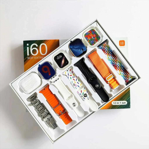 I60 Suit Extreme 12in2  two dials  Set Smart Watch Big 2.3inch HD Screen Dual Watch 9 Ultra 2  with earbuds Smart watch