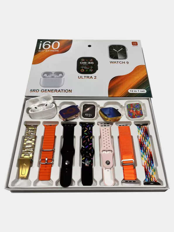 I60 Suit Extreme 12in2  two dials  Set Smart Watch Big 2.3inch HD Screen Dual Watch 9 Ultra 2  with earbuds Smart watch - Image 3