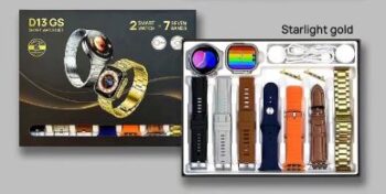 D13 Gs Smart Watch With 2 Dials and 7 straps