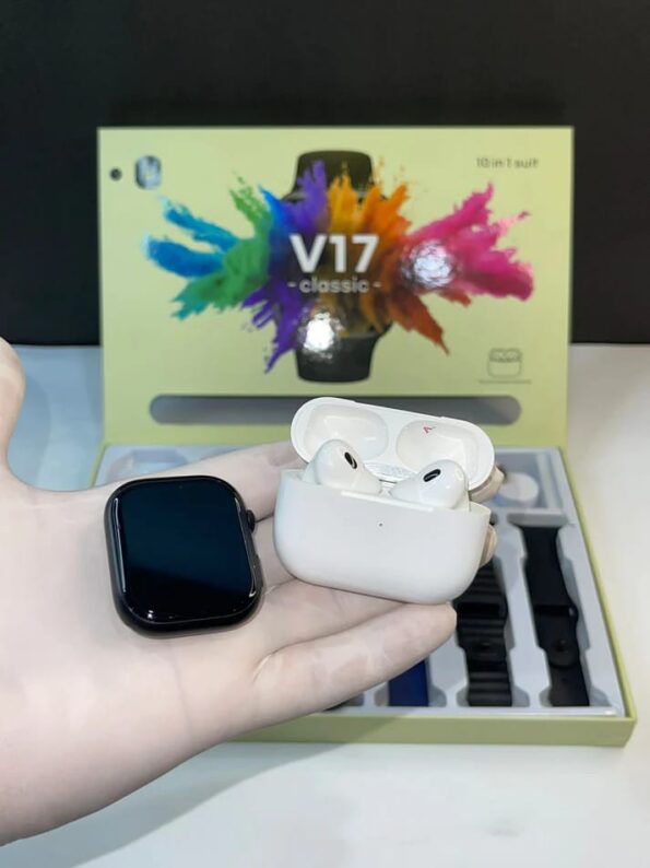 V17 Classic 10 in 1 Suit Series 9 Smart Watch with AirPods - Image 2