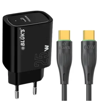 Bluks 25W Wall Charger BX-622 With USB-C To USB-C Cable