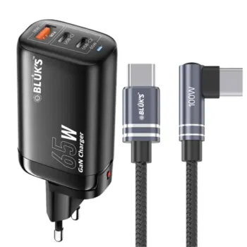 Bluks 65W GaN Charger BX-624 With USB-C To USB-C Cable