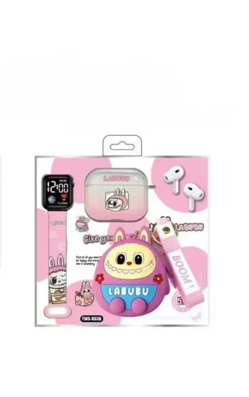 TWS-K63A Earbuds Smart LED Band and Labubu Key Chain Gift Set