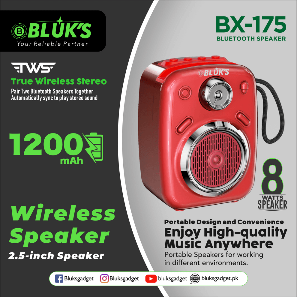BX-175 Wireless Bluetooth Speaker - 2.5-inch Speaker - Image 3