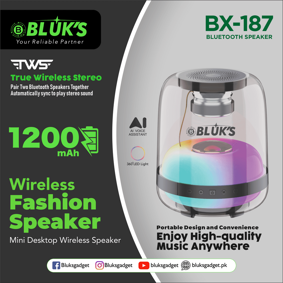 BX-187 Portable Wireless Fashionable Bluetooth Speaker - Image 3