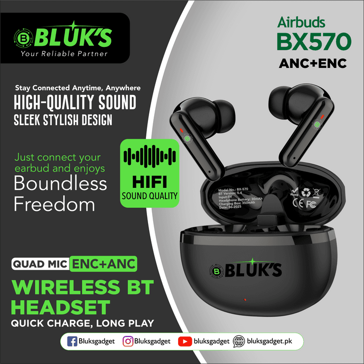 BX-570 Quad-Mic ENC + ANC Wireless BT Headset - Image 3