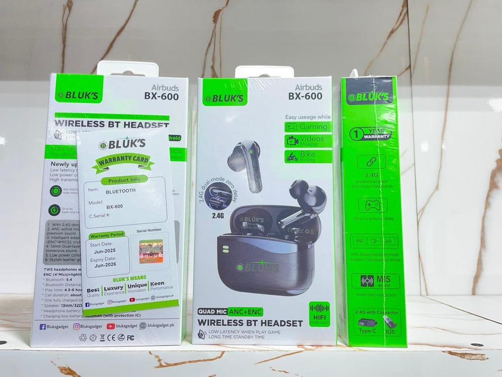 BX-600 Quad-Mic ANC + ENC AirBuds with 2.4G Dongle - Image 2