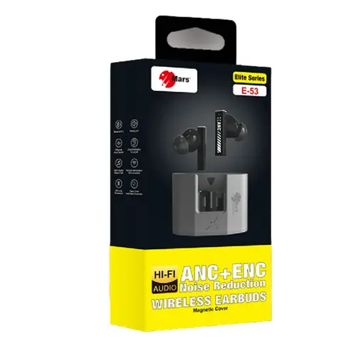 Mars Elite Series E-53 Hifi Sound With Super Bass Support Active & Environmental Noise Cancellation - Image 3