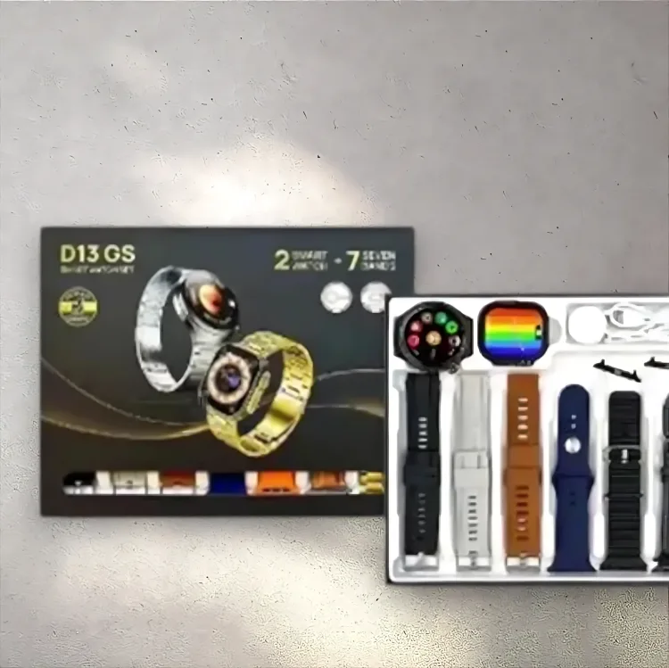 D13 Gs Smart Watch With 2 Dials and 7 straps