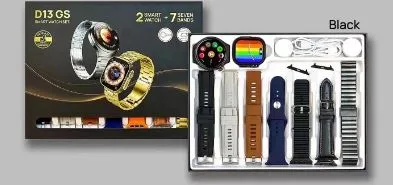 D13 Gs Smart Watch With 2 Dials and 7 straps - Image 3