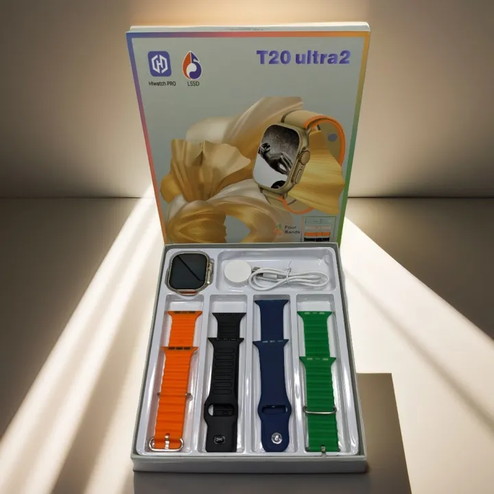 T20 Ultra 2 Smart Watch With 4 Straps - Image 3