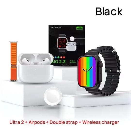 Pro 9 Ultra 2 2 in 1 Double Straps Smart Watch - Image 3