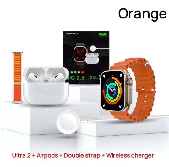 Pro 9 Ultra 2 2 in 1 Double Straps Smart Watch - Image 2