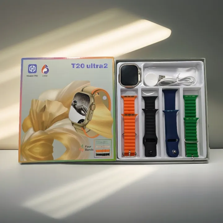 T20 Ultra 2 Smart Watch With 4 Straps - Image 4