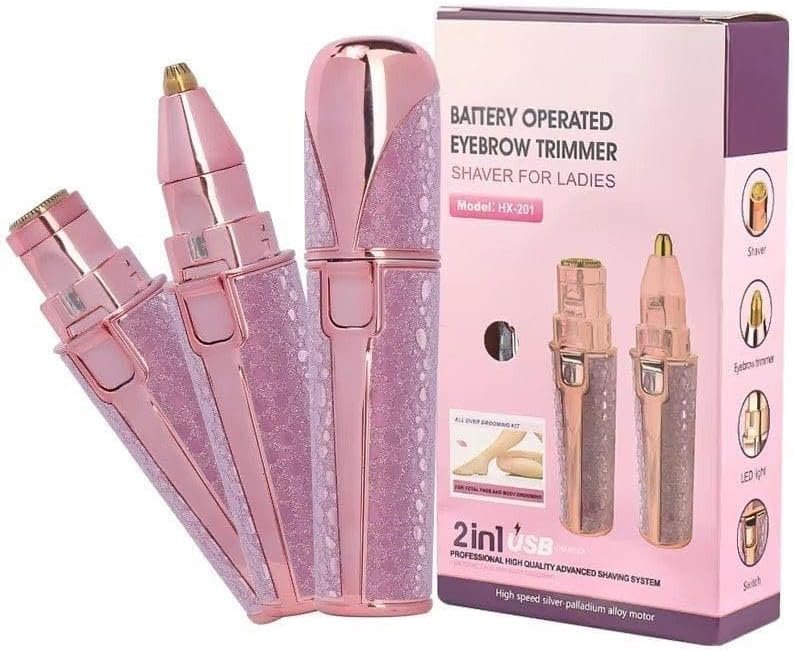 Flawless 2 in 1 Eyebrow Trimmer and Facial Hair Remover - Image 2