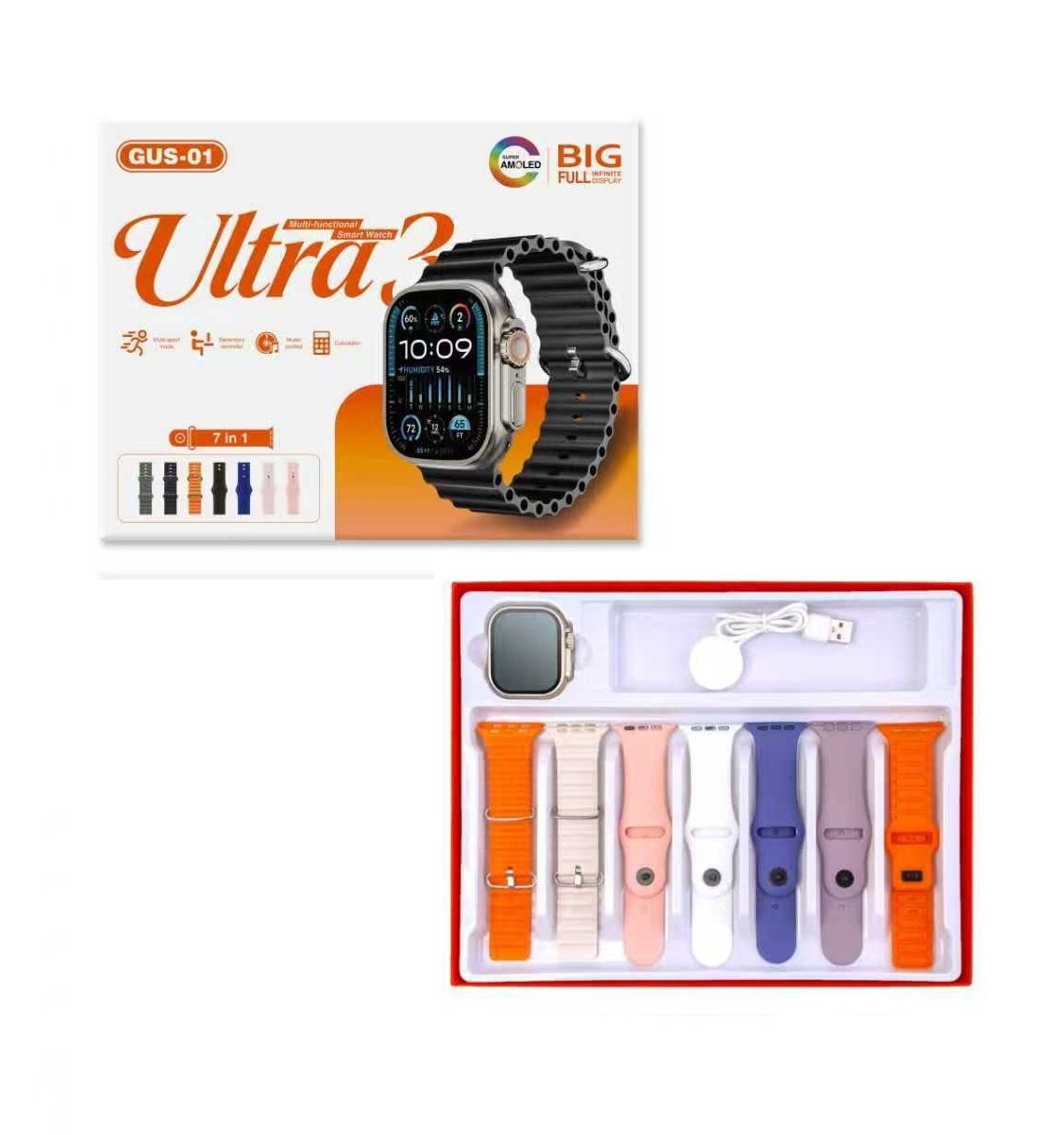 Gus-01 Ultra 3 7+1 Smart Watch - Image 2