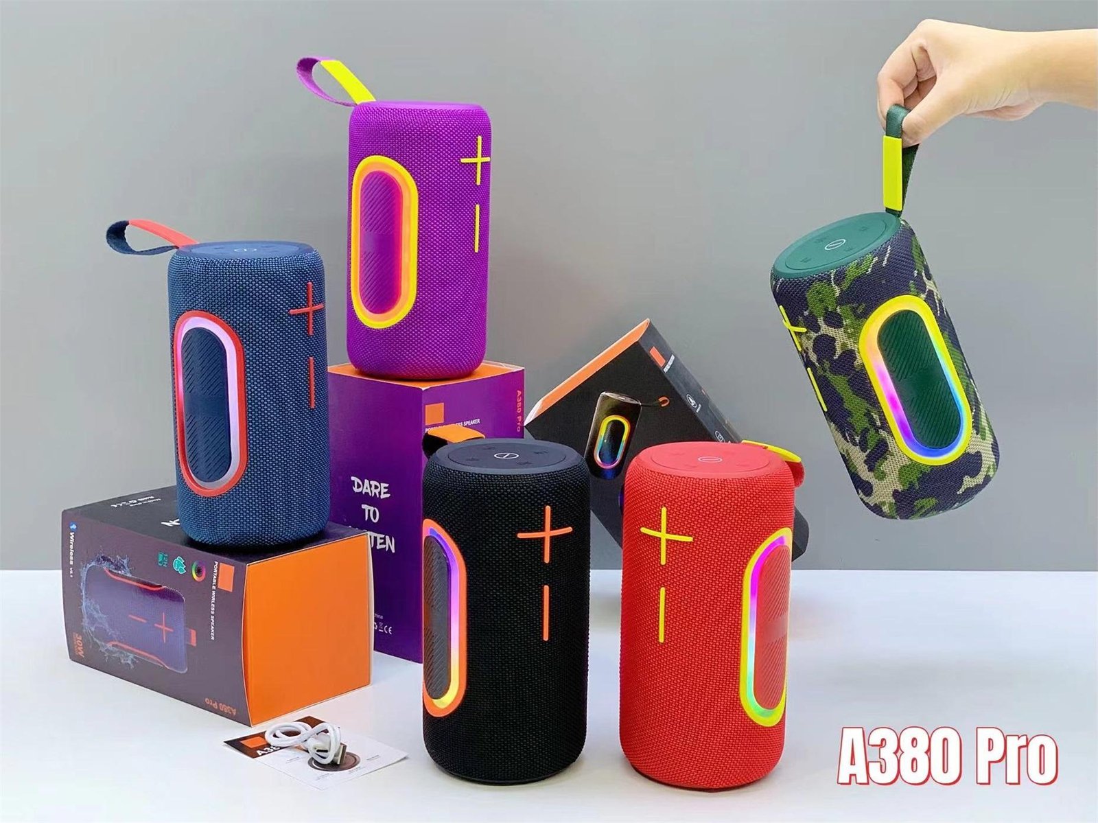 A380Pro RGB Portable Wireless Bluetooth Round Speake - Image 3