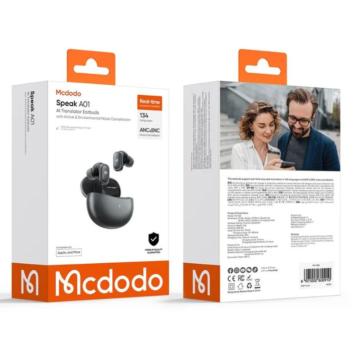 Mcdodo HP-822 Speak A01 AI Translator Wireless Earbuds - Image 2