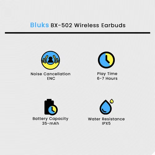 Bluks BX-502 Wireless Earbuds - Image 3