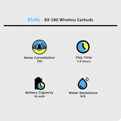 Bluks BX-580 Wireless Earbuds - Image 3