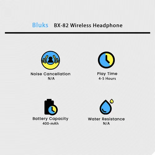 Bluks BX-82 Wireless Headphone - Image 4