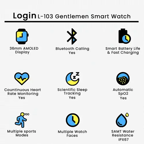 Login L-103 Gentlemen Smart Watch - Image 5