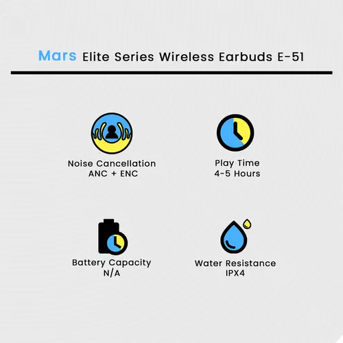 Mars Elite Series Wireless Earbuds E-51 - Image 3