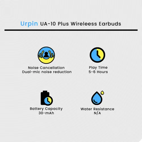 Urpin UA-10 Plus Wireless Earbuds - Image 4