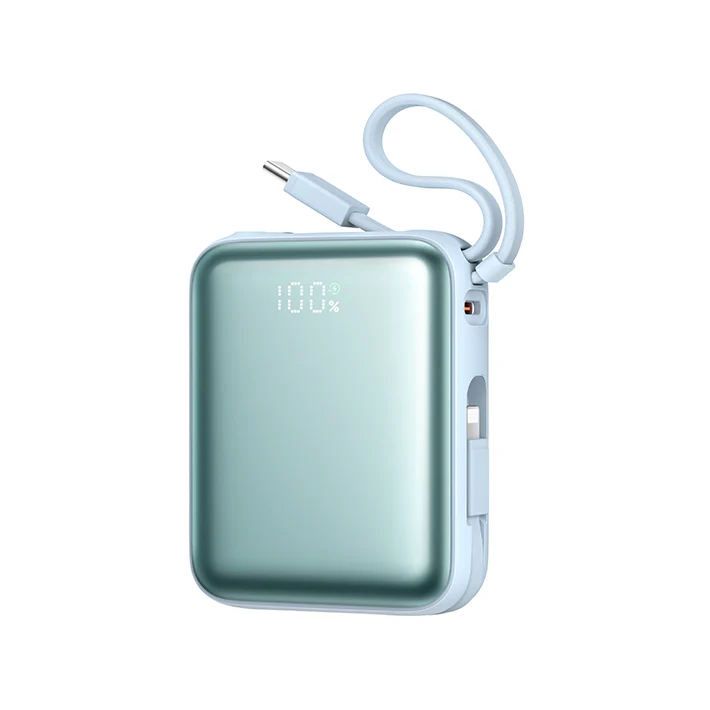 JOYROOM JR-PBF27 22.5W Pocket Size Travel Mini Power Bank with Built-in Cable 10000mAh - Image 2