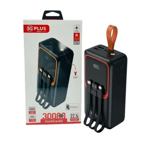 G12 3G Plus 30000mAh Fast Charging Power Bank 22.5W PD - Image 3