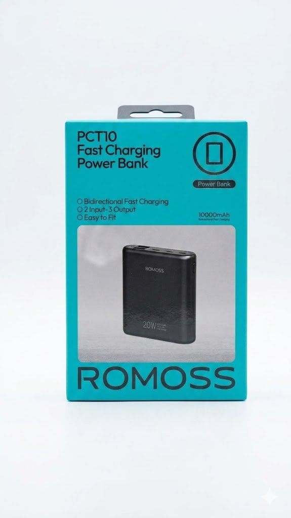 ROMOSS PCT10 10000mAh Mini Power Bank, PD 20W Fast Charging - Image 2