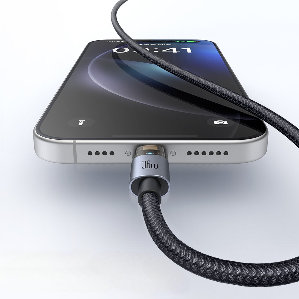 Mcdodo CA-694 PD Type-C to Phone 36W Transparent Cable with Charging Light - Image 2