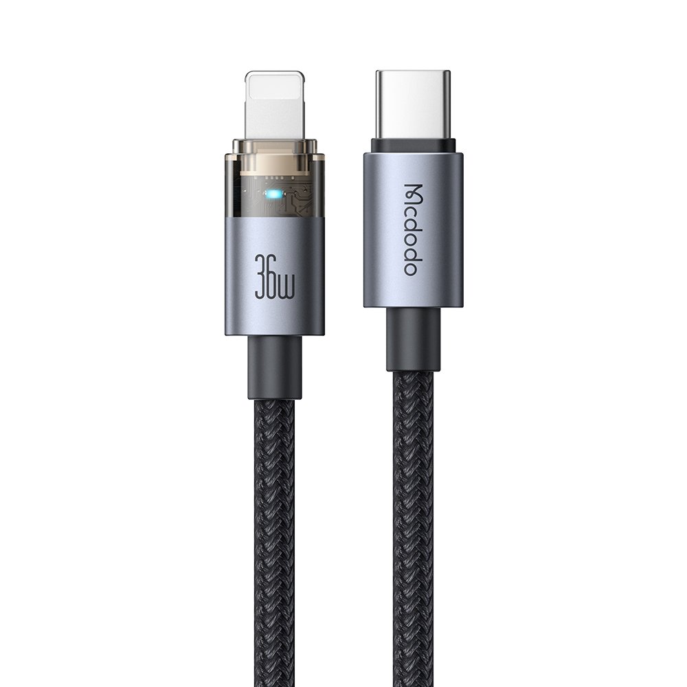 Mcdodo CA-694 PD Type-C to Phone 36W Transparent Cable with Charging Light - Image 3