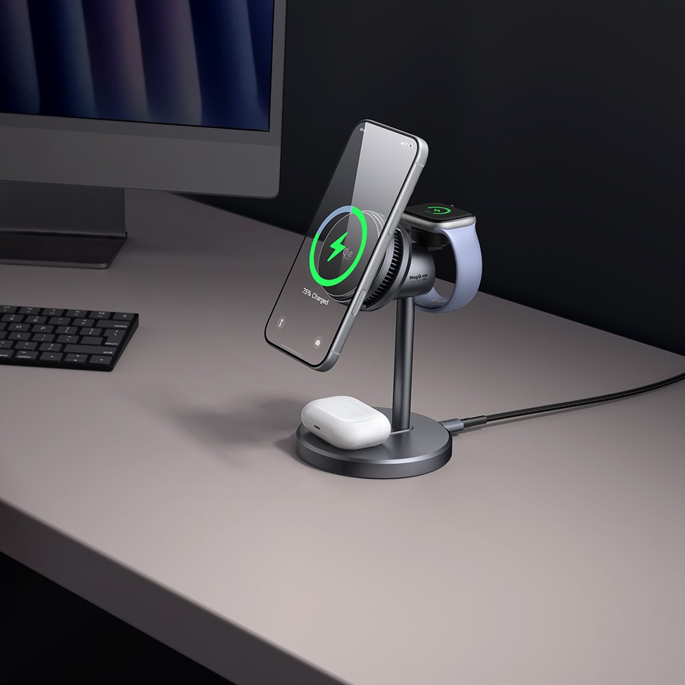 Mcdodo MAGQ Ultra Qi2.2 25W TEC-Cooled Wireless Charging Station 3 in 1 - Image 2