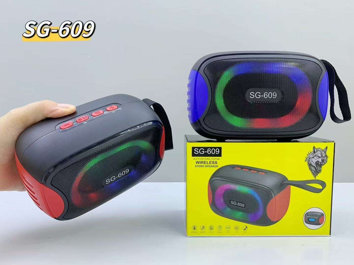 SG-609 Portable Wireless Blue-tooth Speaker LED Colorful Light Stereo Bass Woofer Active FM Radio Hifi Outdoor Music BT Speaker - Image 5