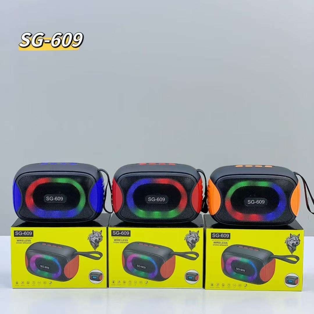 SG-609 Portable Wireless Blue-tooth Speaker LED Colorful Light Stereo Bass Woofer Active FM Radio Hifi Outdoor Music BT Speaker - Image 4