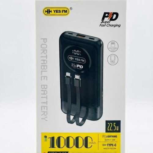 HH YES I'M HPB-066 10000mAh Power Bank with Built-in Cables & 22.5W Fast PD Charging