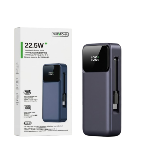 DAZZONA P1 10000mAh Portable Power Bank with Built-in Cable