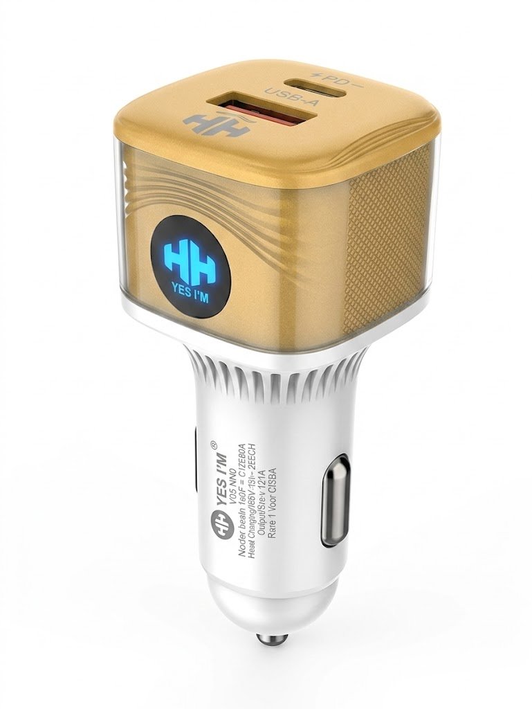 YES I'M HH38 Dual-Port Type-C & USB-A Fast Car Charger - Image 2