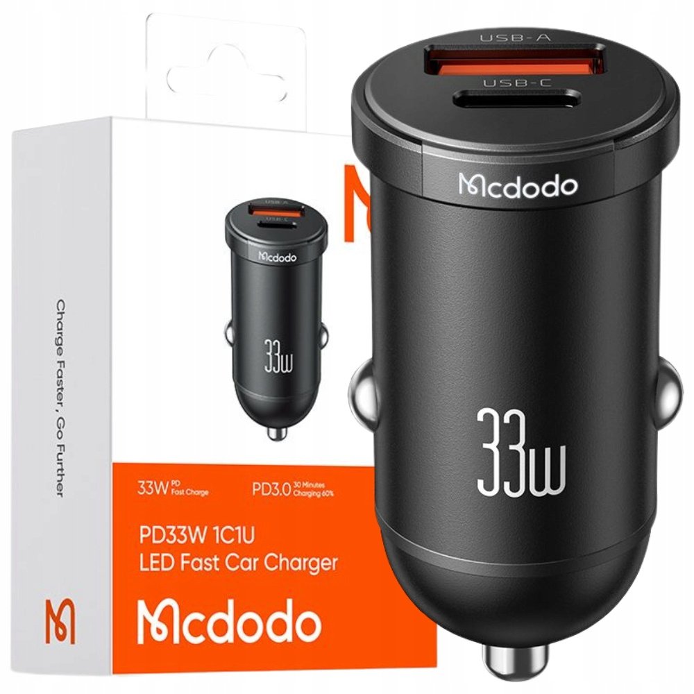 Mcdodo CC-232 33W Fast Car Charger with USB-A and USB-C Ports - Image 4
