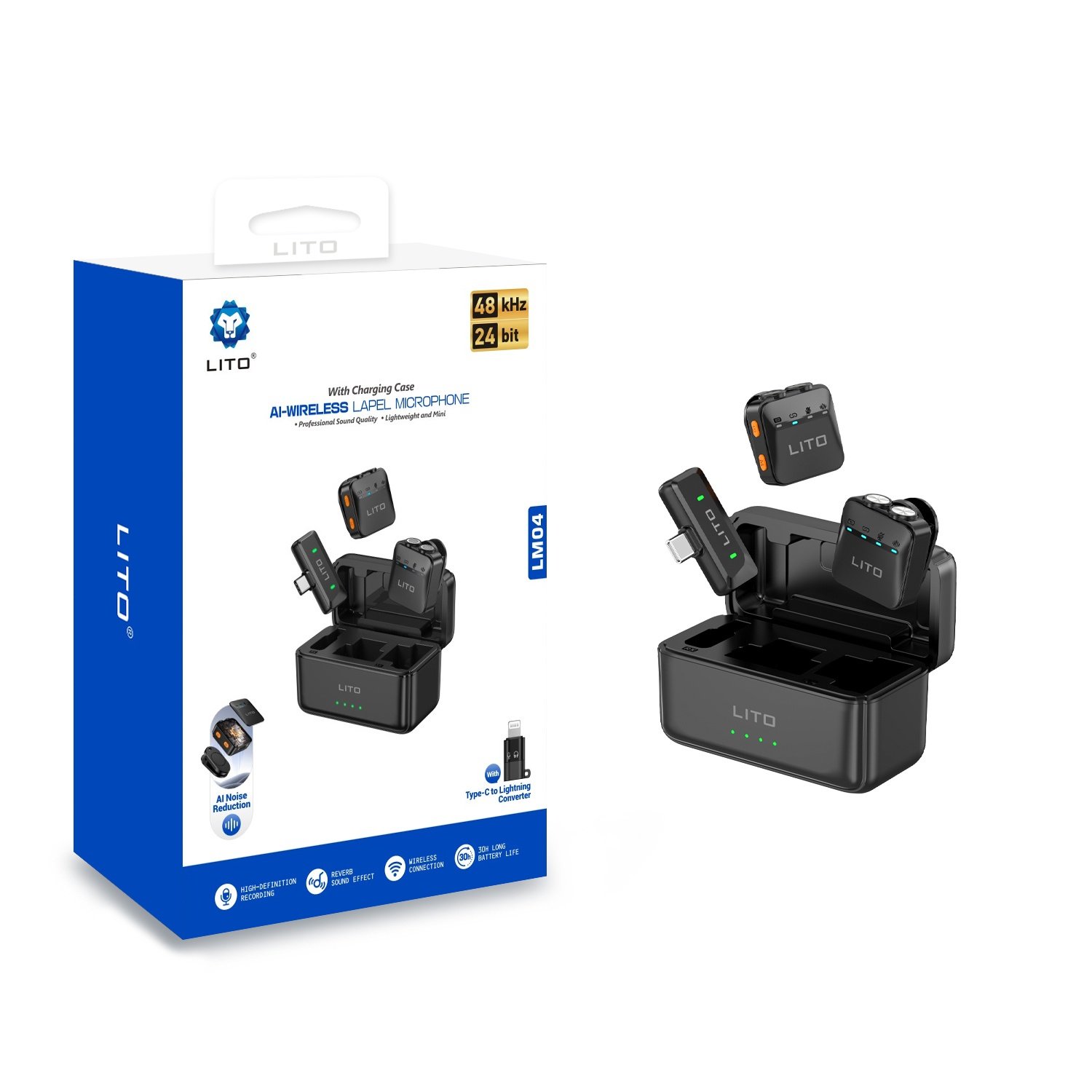 LITO LM04 AI Noise Reduction Flagship Wireless Lavalier Microphone With Crystal Clear Sound - Image 3