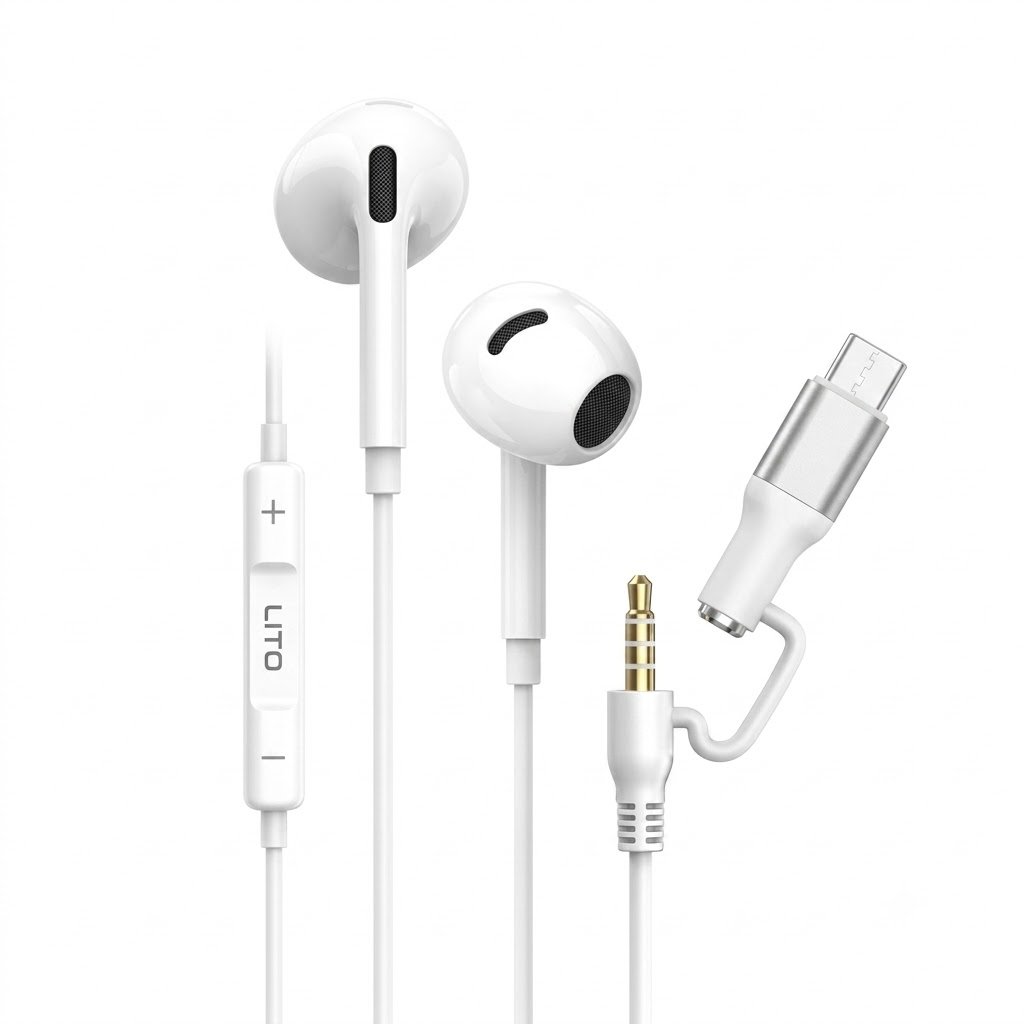 LITO LF03 2 In 1 Type C To 3.5mm Wired Earphone For Mobile Phones - Image 3