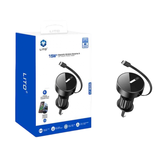 LITO LT-W06 15W Magnetic Wireless Charging Car Mount Phone Holder - Image 4