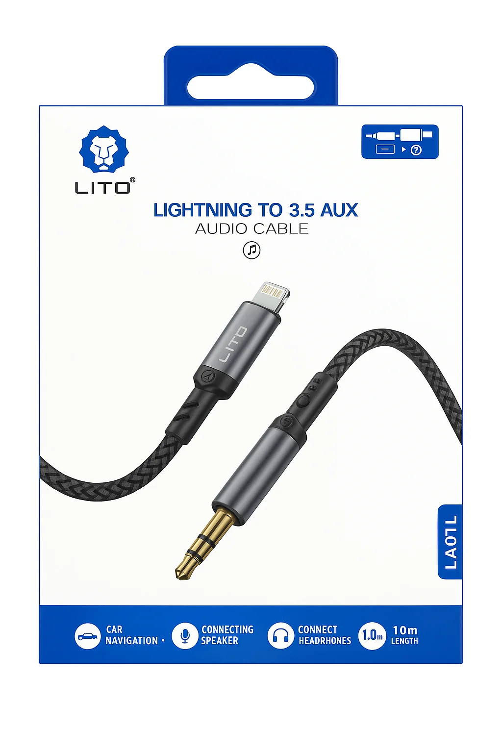 LITO LA01L Lightning To 3.5mm AUX Audio Cable - Image 2