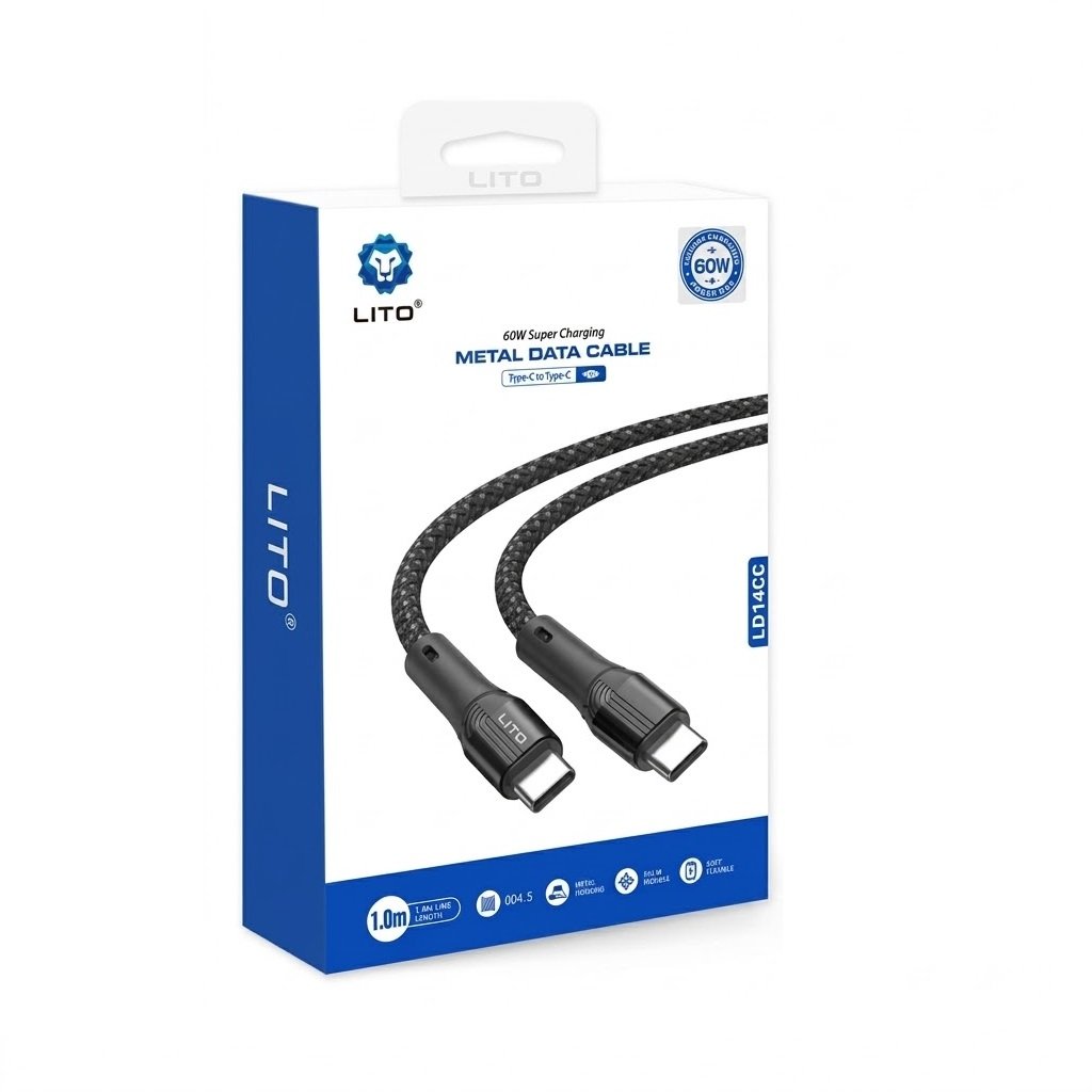 LITO LD14 Braided Wire USB-C To Lightning Data Transfer Charging Cable - Image 4