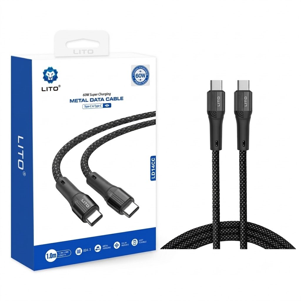 LITO LD14 Braided Wire USB-C To Lightning Data Transfer Charging Cable - Image 6