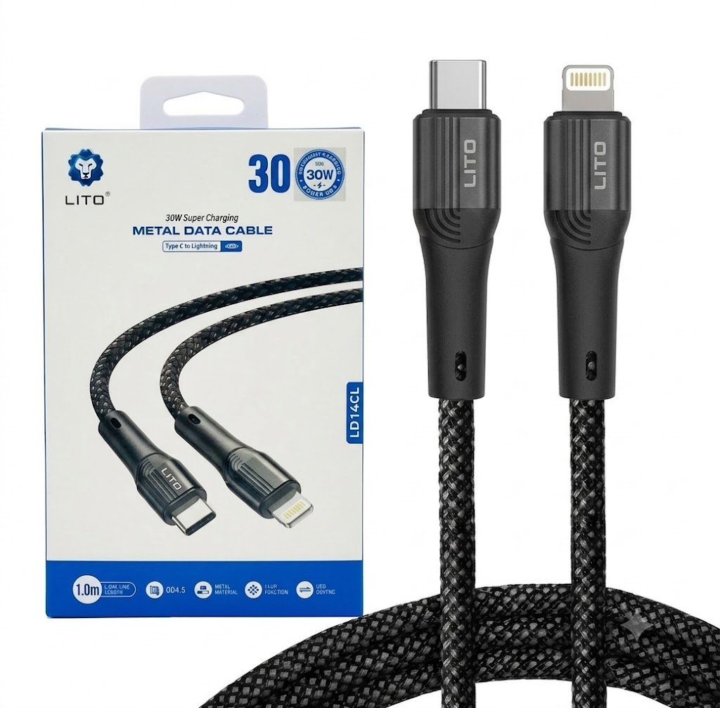 LITO LD14 Braided Wire USB-C To Lightning Data Transfer Charging Cable - Image 3