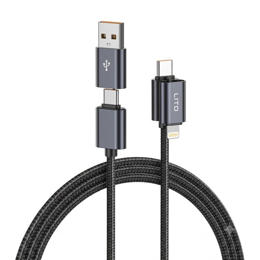 LITO LD21 100W 4in1 Fast Charging Magnetic Data Cable - Image 5